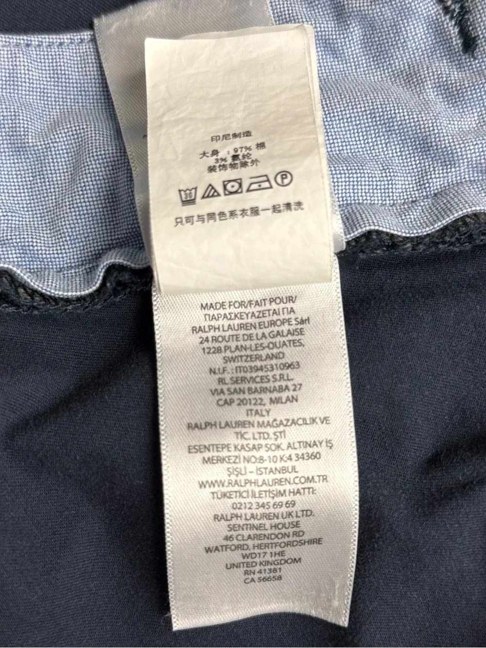 Polo Ralph Lauren Mens 35 Chino Shorts Stretch Classic Fit Navy Blue 38” Waist